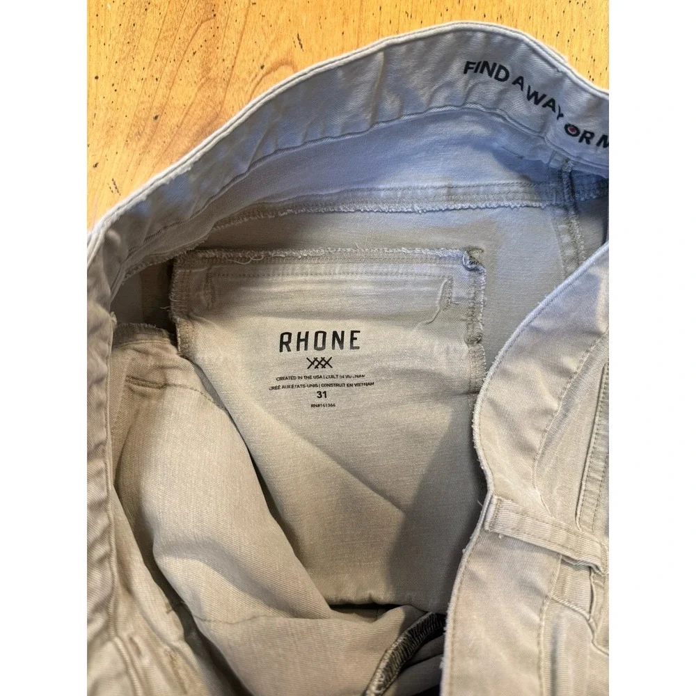 Rhone Pants Mens 31x29 Khaki Stretch Five Pocket Casual Chino Pants Travel